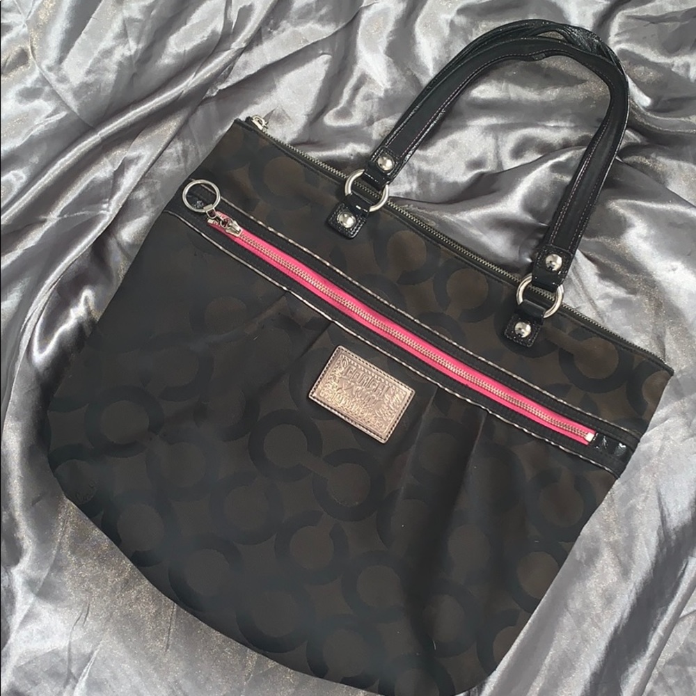 Coach poppy tote bag with dust bag